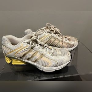 Adidas Adiprene Women's White Yellow Mesh Breathable  Athletic 8.5 Shoe